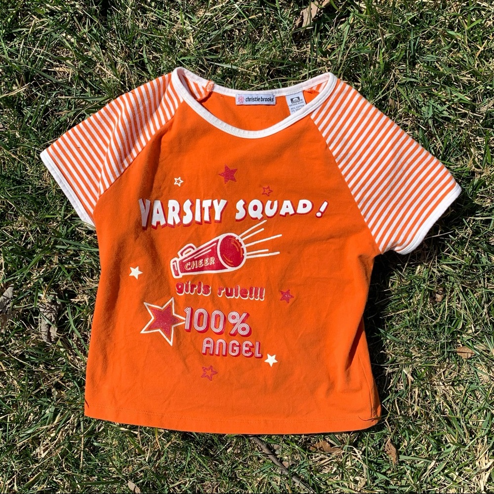 90s orange baby tee <3